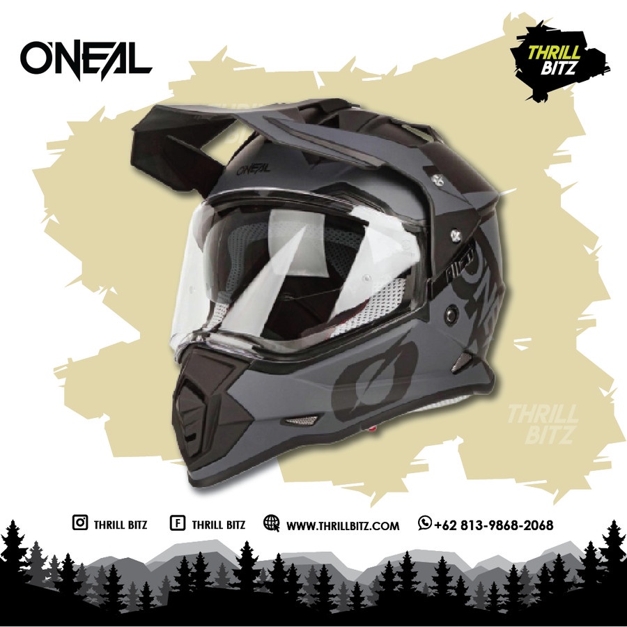 Helm Oneal Sierra R Helmet - Black Gray