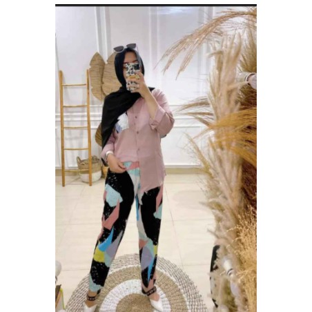 Setelan Celana Kunfayakun / Setelan Tunik Brukat Muslimah / Baju Kondangan