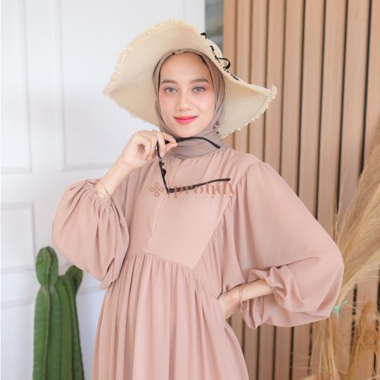 Kinan Dress / Dress Kekinian / Dress Simple / Dress Polos / Gamis Terbaru / Gamis Busui / Fashion Wanita