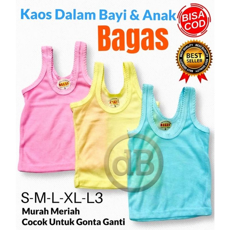 MURAH!!! 3 Pcs 6Pcs Singlet Bayi Putih Singlet Anak Balita Polos Size S M L XL XXL X3L X4L Good Quality