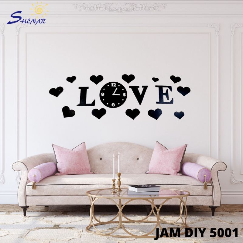 Diy Jam dinding huruf Love 3d