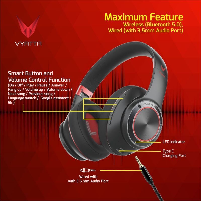 Vyatta Nitro Big Boom Headset Bluetooth Original