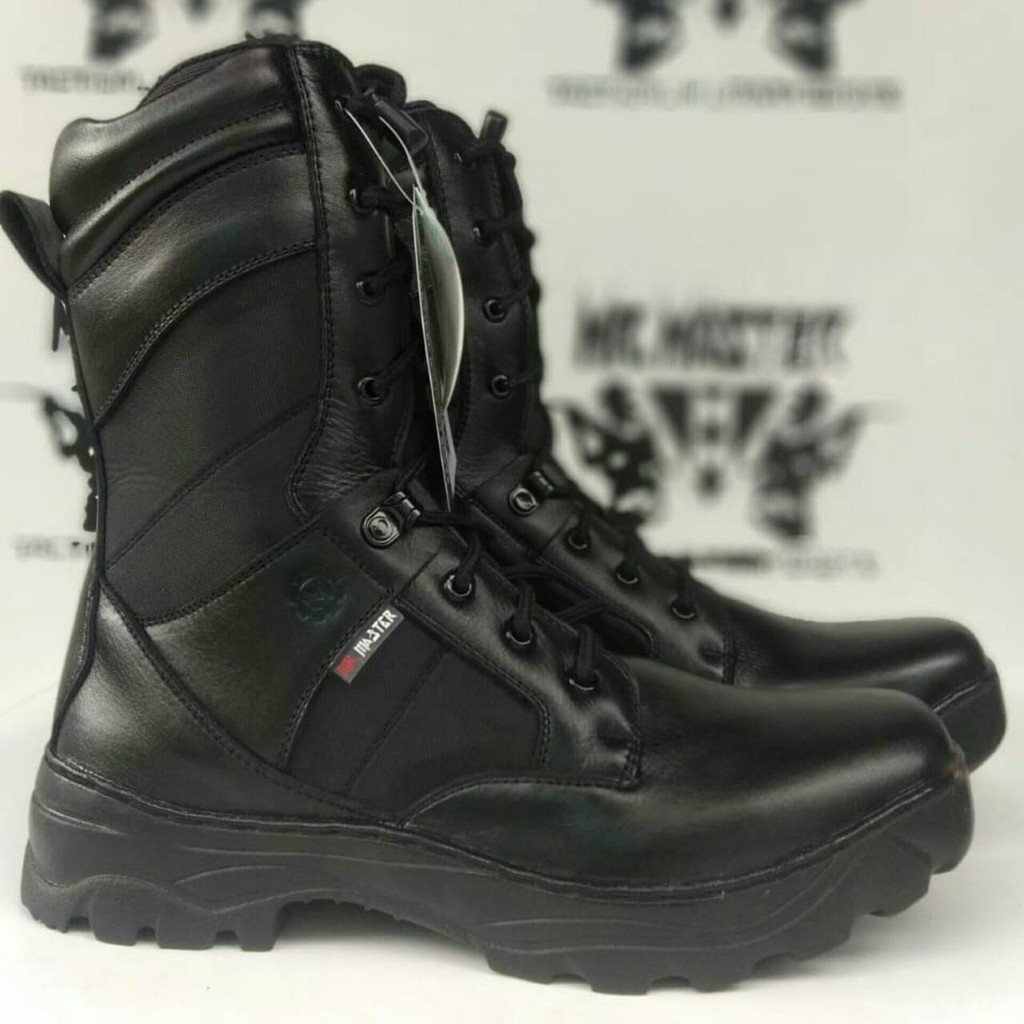 Sepatu PDL Ninja Kulit Asli Merk MR MASTER Sepatu PDL Tni Polri Security Satpam Sepatu Boots Pria