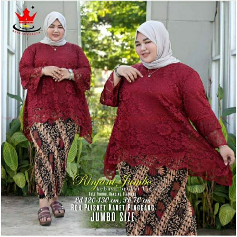 setelan kebaya rinjani jumbo/kebaya jumbo/rinjani jumbo/kebaya bianca big size M L XL XXL XXXL XXXXL