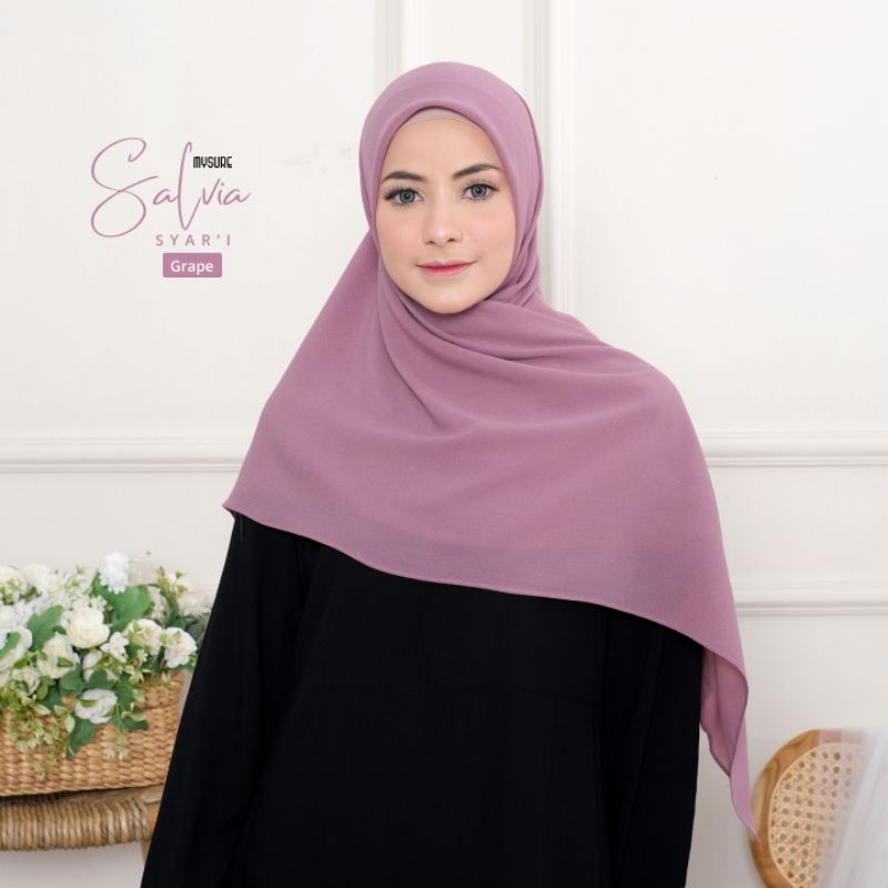 HIJAB SEGIEMPAT SYARI • 130 X 130 • SALVIA SQUARE MYSURE