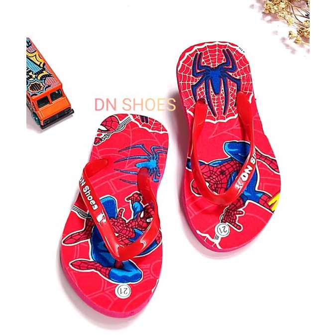 Sandal Anak Laki Laki sandal jepit anak Karakter Laba Laba Spider Merah