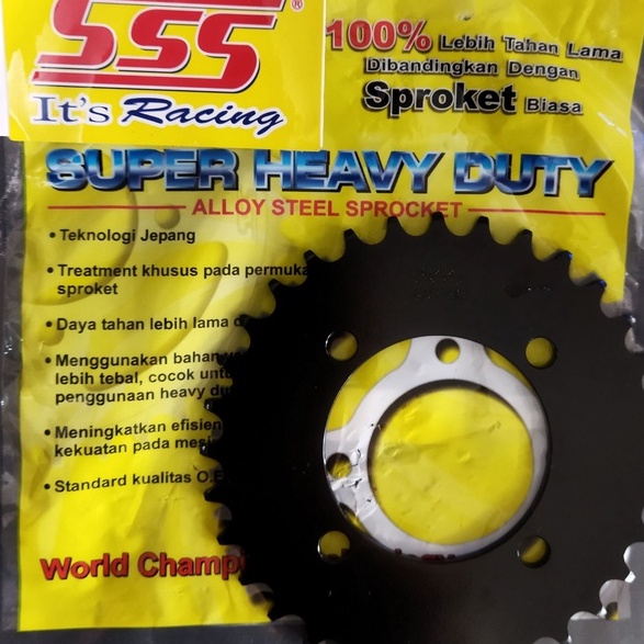 SSS Racing Gear Belakang Hitam 415 RXX RX King New Fizr Vega R New Jupiter Z New Black 31T 32T 33T 3