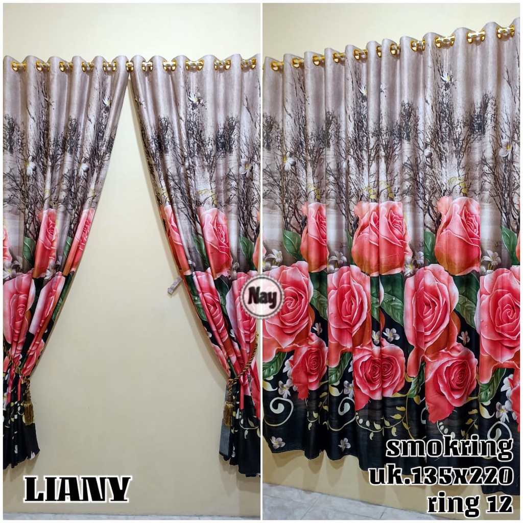 Gorden Smokering Biasa Best Seller Korden Flower Rose Bunga Mawar Gorden Smokering Motif Bunga Mawar