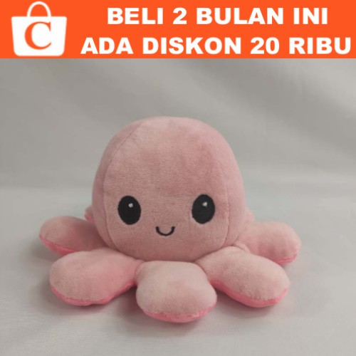 Octopus Boneka Doll Gurita Berubah Bolak Balik Warna Ekspresi PINK Trend Cotton Ball Indonesia ID