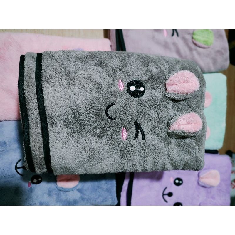 Handuk MANDI ANAK - BULU HALUS EMOtikon Lucu (Bordir) uk.50x100 cm Handuk Bayi SuperLucu dan nyerap