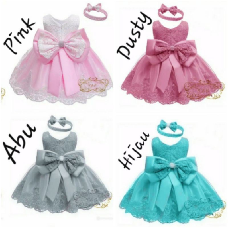 Dress Corry Kid FREE BANDO/ size S-M-L (11 warna)