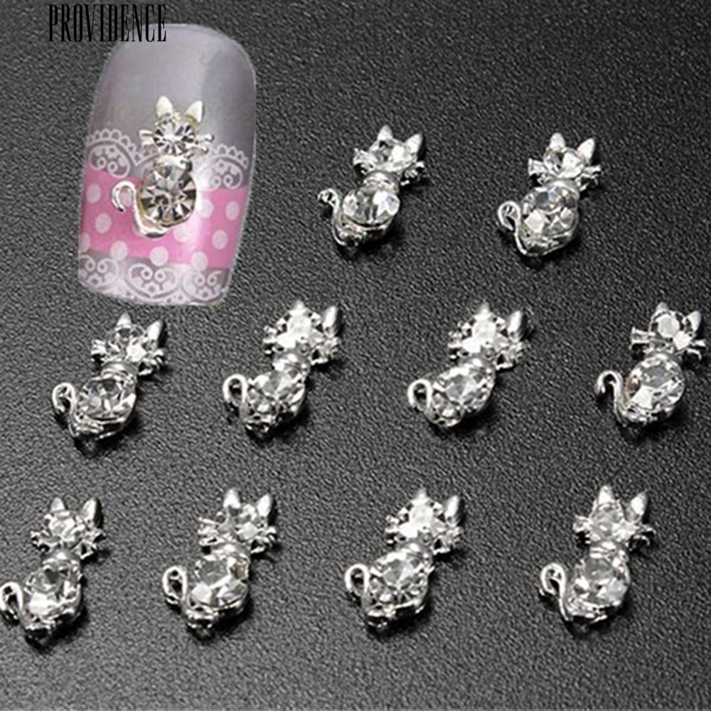 [Bayar Di Tempat] 10 Pcs 3D Indah Cat Dekorasi DIY Berlian Imitasi Nail Art tips Glitters Stiker