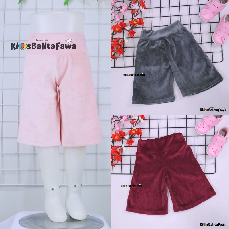 Kulot Cindy uk 1-4 Tahun / Celana Pendek Bludru Satin 3per4 Pants Kulot Anak Perempuan Bawahan Polos Harian