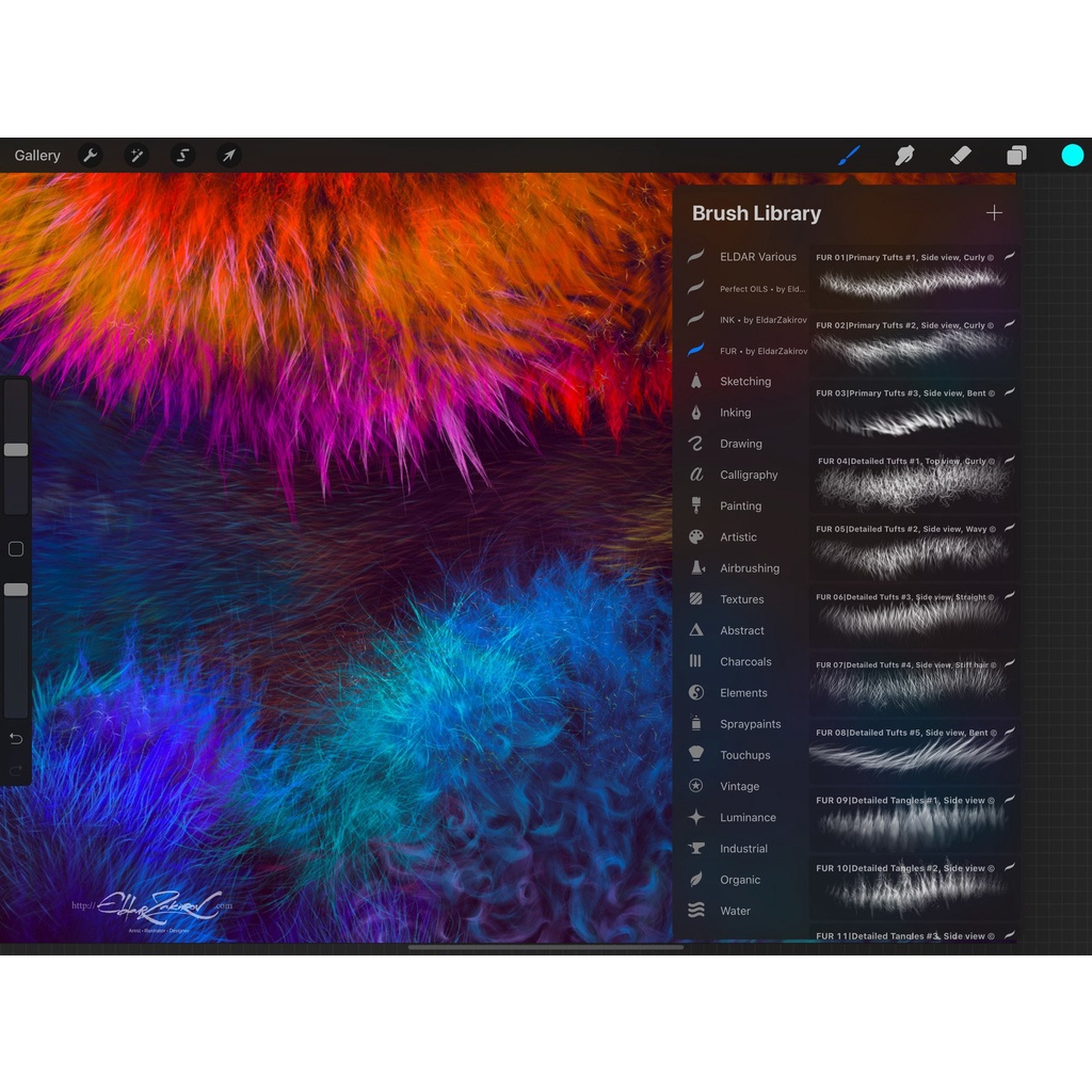 Procreate Brush - 28 Realistic Fur Brushes for Procreate