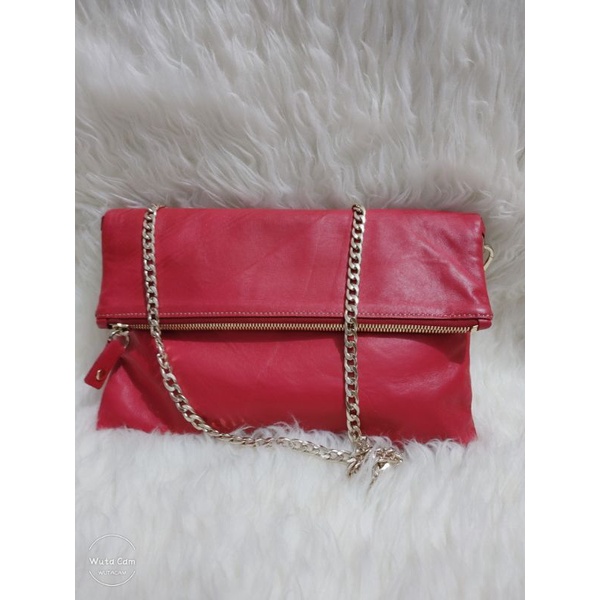 clutch Preloved pl clutch tas rantai kulit asli