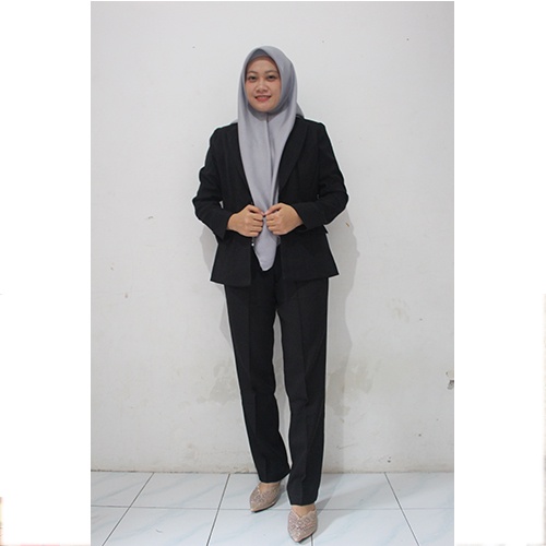 Blazer JUMBO 6L-7L-8L kode 013 kancing dua warna hitam setelan Rok Dan Celana-seragam Guru dan PNS-Pakaian Pemda terbaru-blazer terbaru