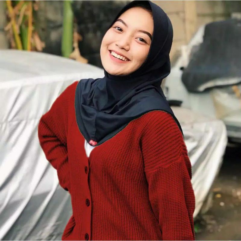 Eireen Cardigan Crop Premium | Nacara Outer Kardigan Wanita tipe 7Get Special-Maroon