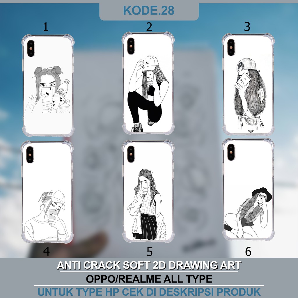 Custom Case Anti Crack Soft 2D Drawing Art Kode 28