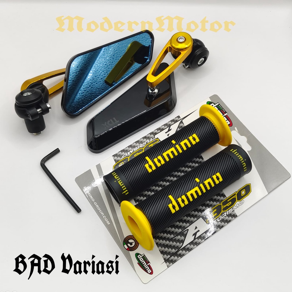 Spion Jalu Circuit plus Handgrip Domino Bulu 1 paket 2 item Universal semua Motor