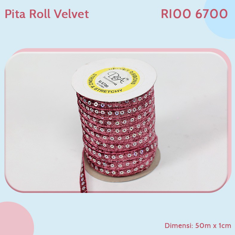 Pita Roll Velvet Motte Squin GLITER 1cm RI006700