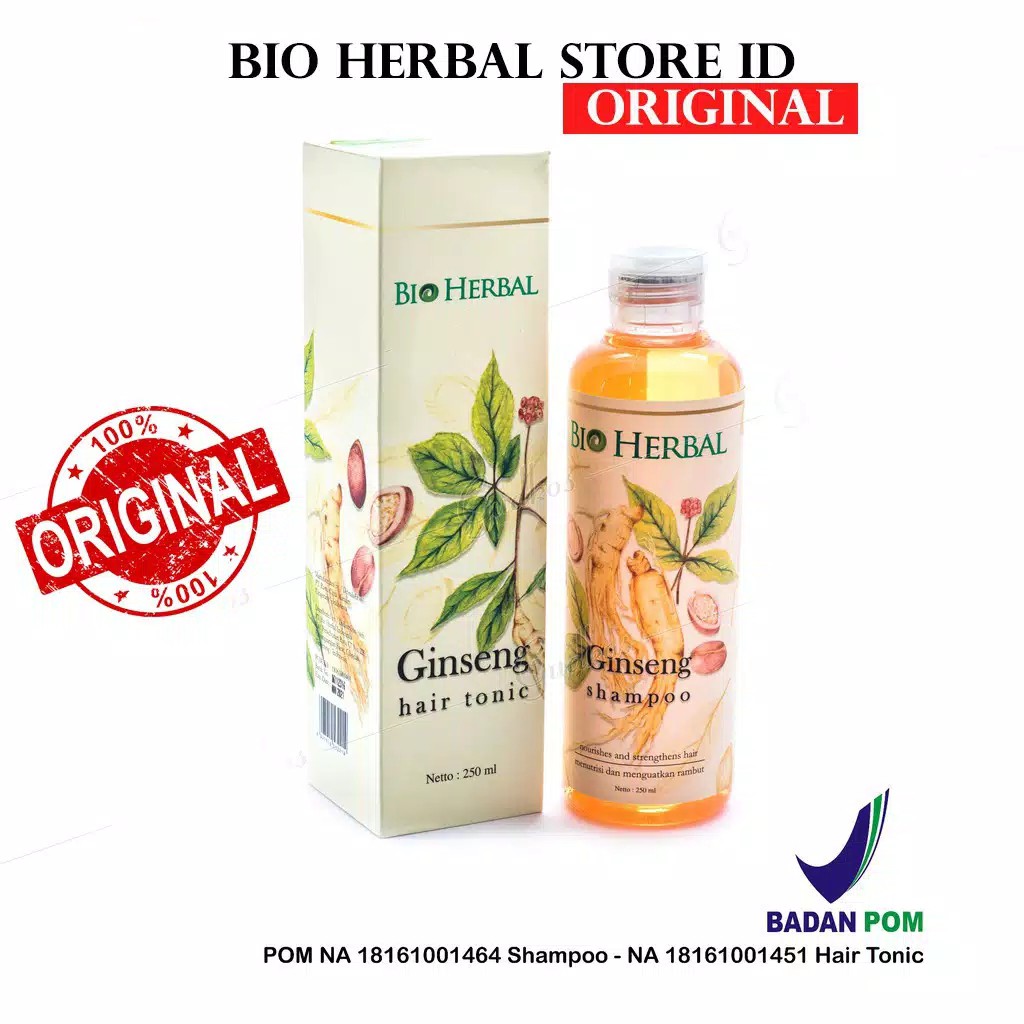 PAKET Bio Herbal Shampoo Penumbuh Rambut  Botak Rontok 