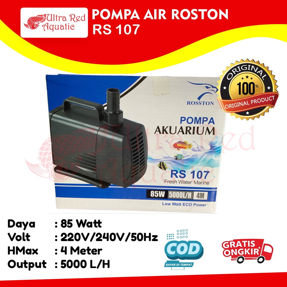 Rosston Pompa Air Celup Kolam Aquarium 107 RS 107 RS107 RS-107 LOW WATT