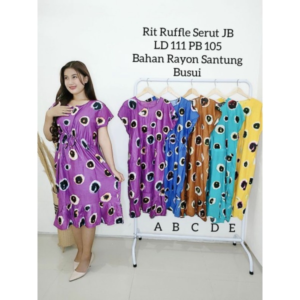 Daster Rit Ruffle Serut Jumbo Daster Kekinian Daster Viral Daster Grosir Termurah Gresik
