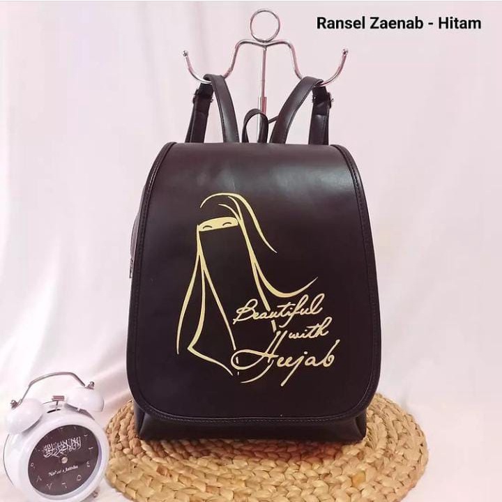 [ VANISA ] Tas Ransel Wanita Backpack Stylish Multifungsi Tema Beautiful With Heejab Be Syar'i Muslimah Is Like A Pearl-Zaenab