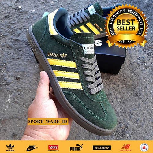 Sepatu Pria Adidas Spezial Handball-Deep Green-Import-Hijau Kuning