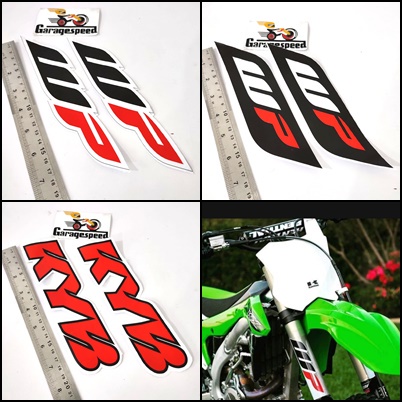 Stiker USD Shock Depan KYB WP KLX BF Dtracker CRF 150