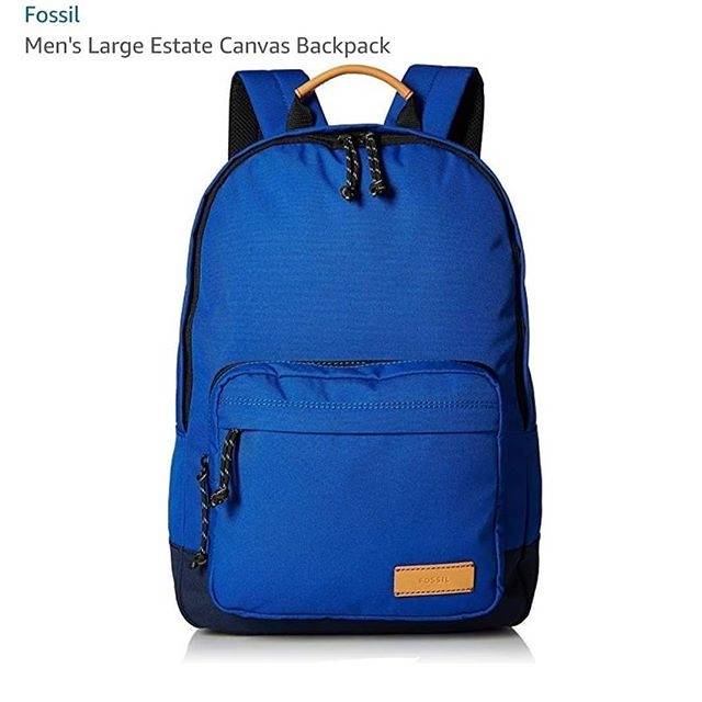 Tas Ransel Fossil men large estate backpack dark blue original new