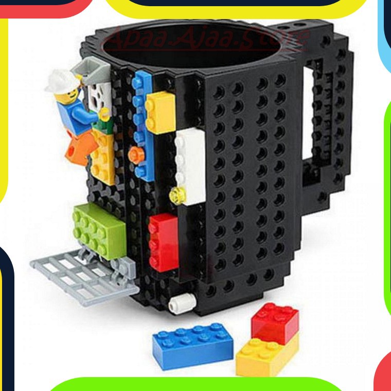 Bayar Ditempat VKTECH Gelas Mug Lego Build-on Brick - 936SN