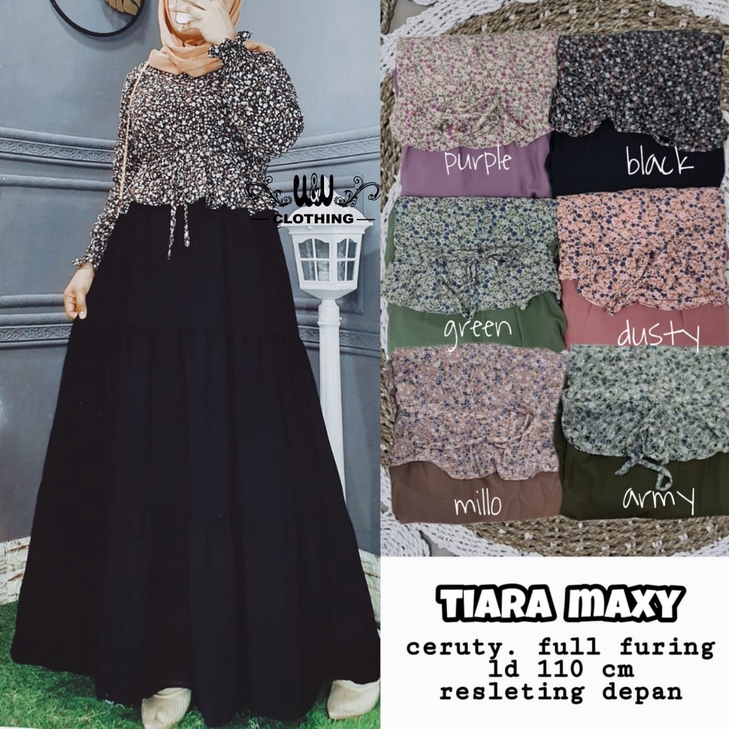 Tiara Maxy Dress/Maxi Dress/Gamis/Baju Muslim/Pakaian Muslim