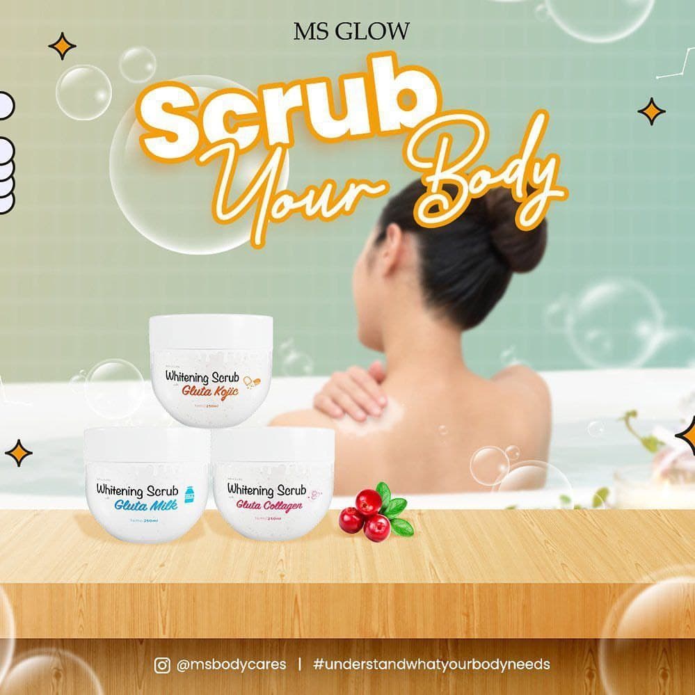 Whitening Scrub MS Glow / Gluta Milk Scrub MS Glow / Gluta Kojic MS Glow / Gluta Collagen MS Glow