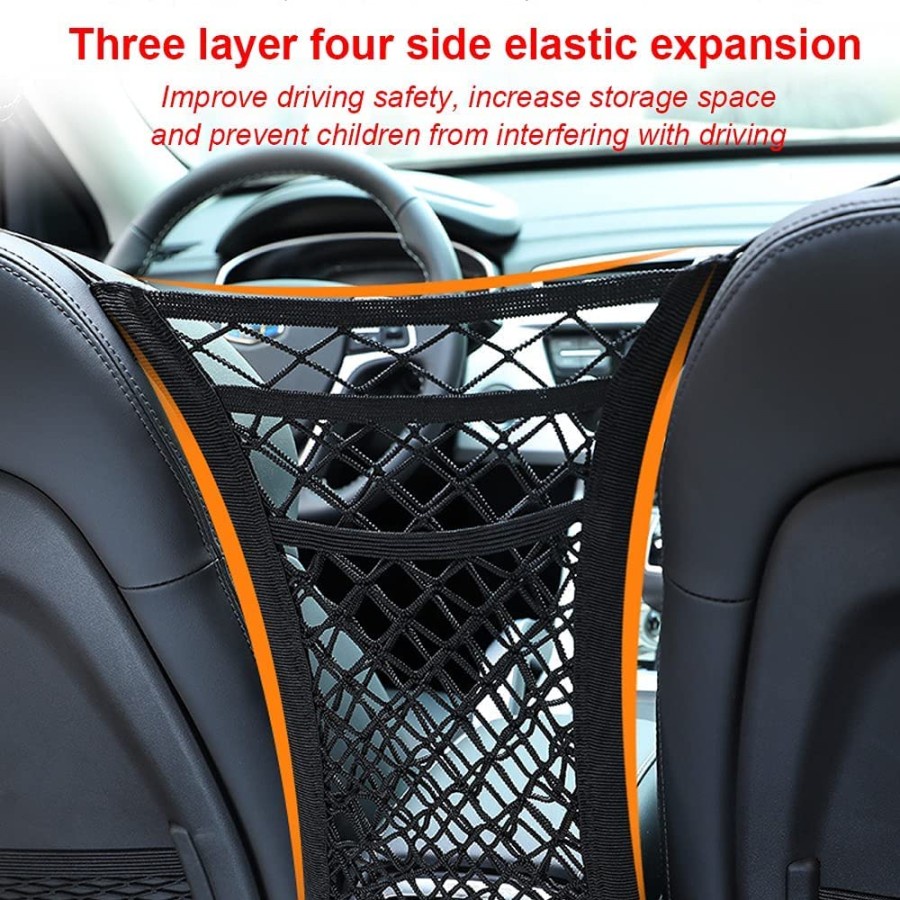 Car Net Storage Organiser 3 Lapis Bahan Tebal High Quality