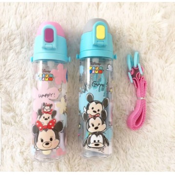 DISNEY ORIGINAL waterbottles/botol air sedotan dgn tali panjang 580ml- WD750