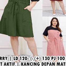 ♜ Dress wanita ukuran Jumbo Two tone / Dress Jumbo XXXL LD 120 cm / Dress Wanita kekinian ☚