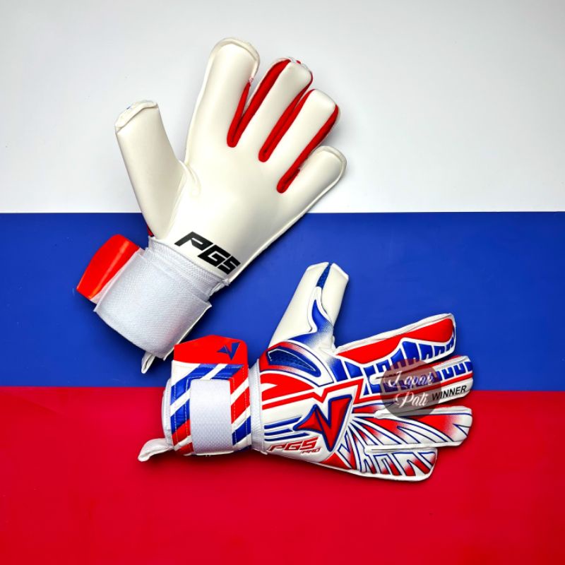 SARUNG TANGAN KIPER PGS PRO WINNER MERAH BIRU PUTIH ORIGINAL 2022