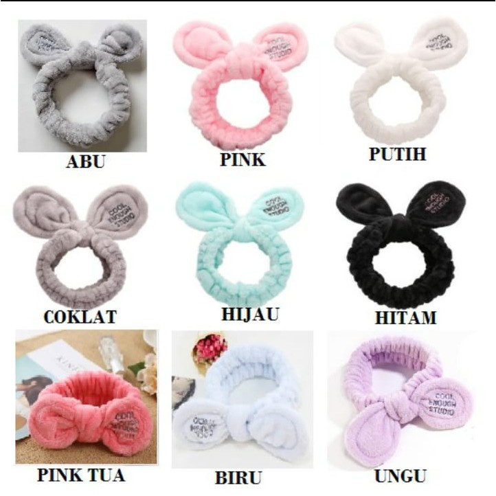 HEADBAND KOREA BUNNY BANDO CUCI MUKA IKAT RAMBUT BANDANA KOREA MURAH