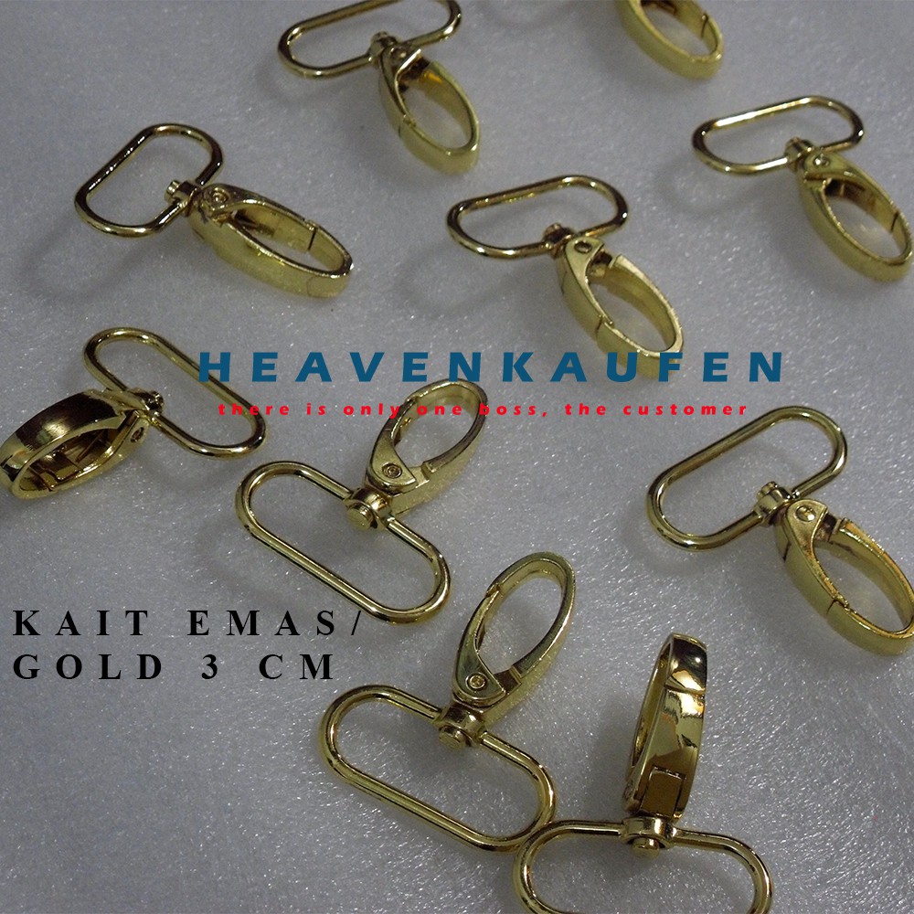 Pengait/Kait Tas 3 cm Emas/Gold Premium Quality