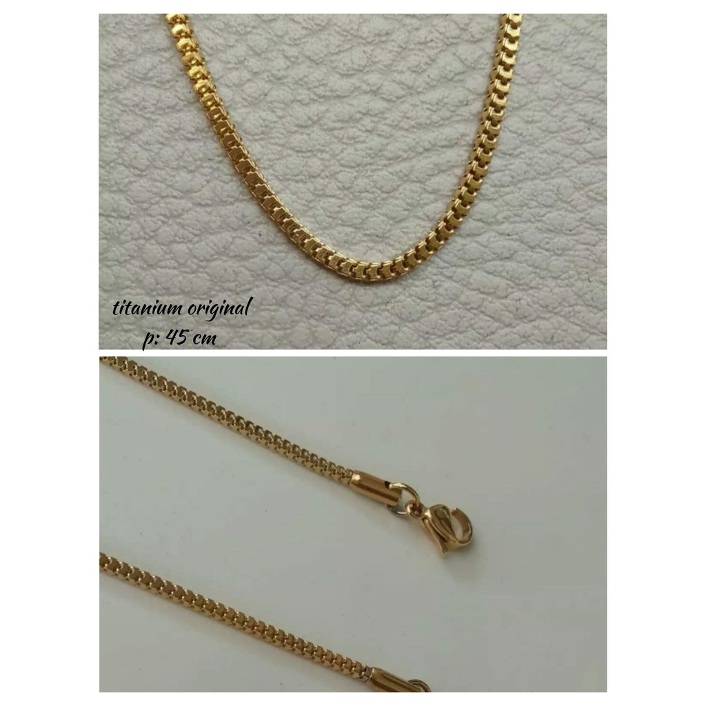 1 pcs Kalung Titanium 3 ukuran Kalung terlaris