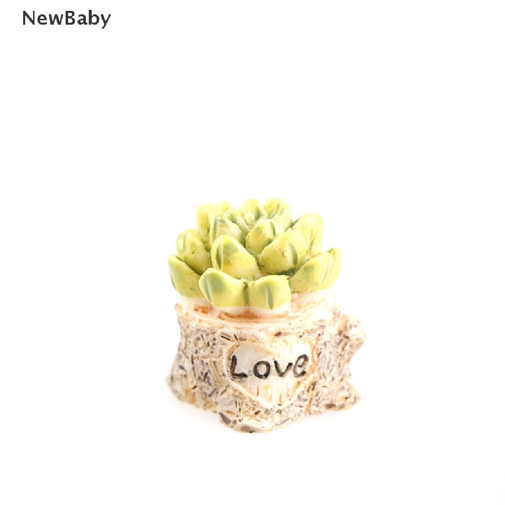 Newbaby 4Pcs Miniatur Tanaman Bahan Resin Untuk Dekorasi Taman Minifairy Gardenterrarium