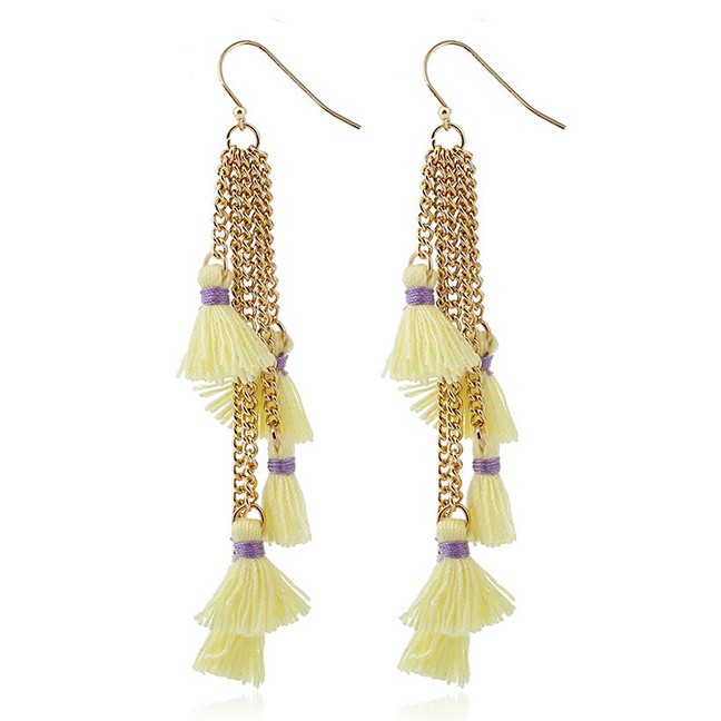 LRC ANting Gantung Bohemia Tassel Decoreated Long Earrings