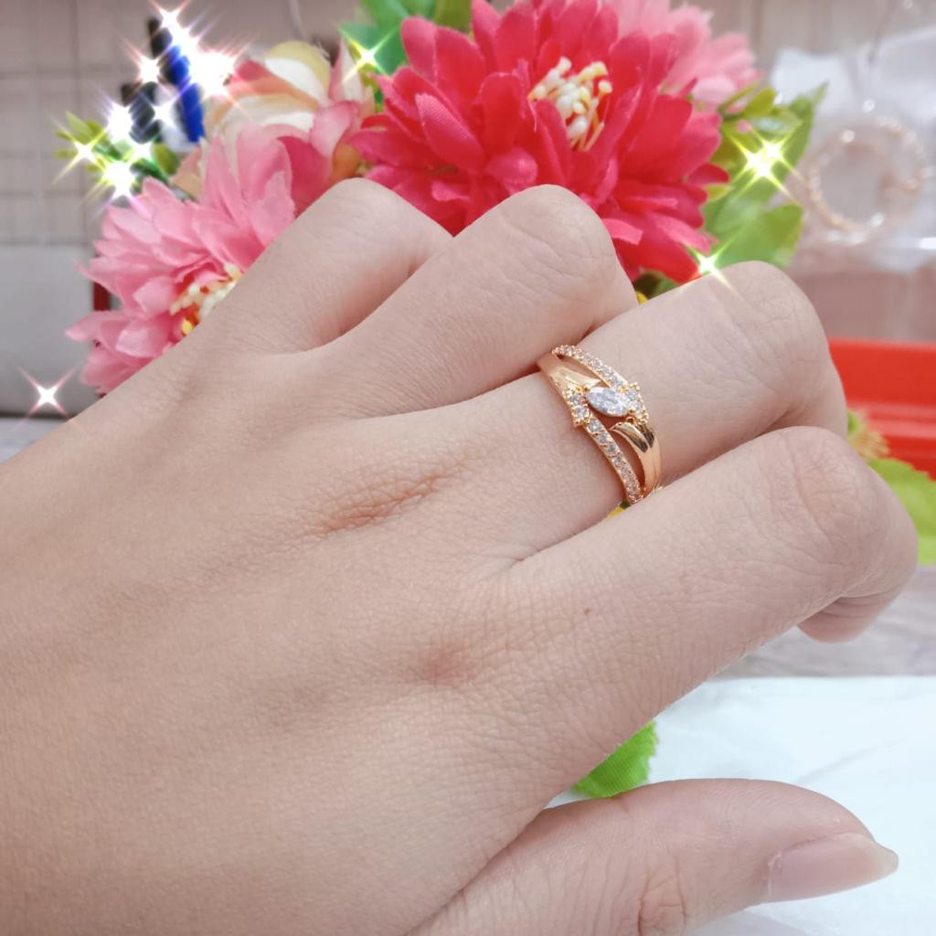 Kenten Acc - Cincin Emas Permata Perhiasan Wanita Fashion Harian / Cincin Dewasa C-5