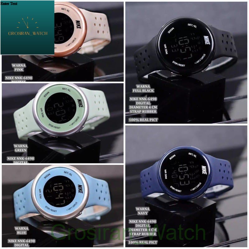Jam Tangan Pria Sporty NIKE Digital Strap Rubber NK-29 [G_W]