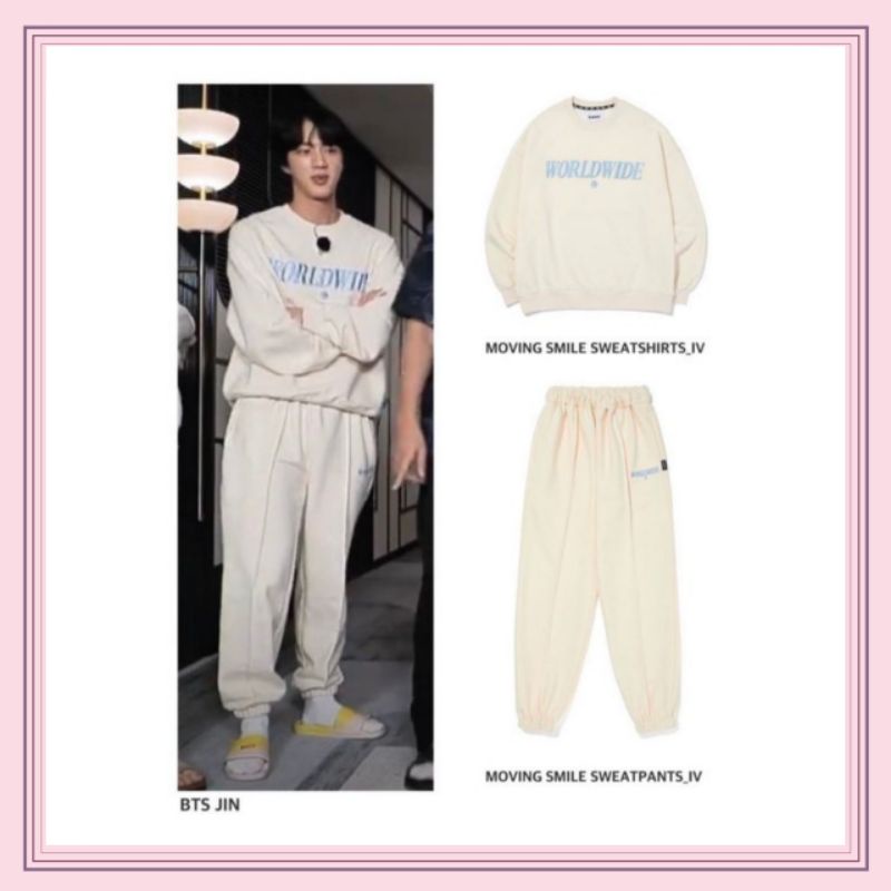 (PO) Ames Worldwide Moving Smile Sweatshirt & Sweatpant SET BTS JIN PICK