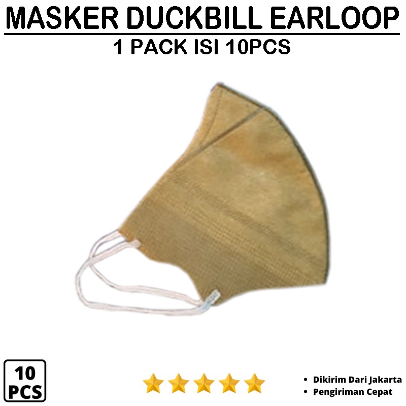 Masker Hijab Duckbill Face Mask Headloop 10Pcs5Pcs Garis 3Ply Premium Quality Facemask Masker Duckbill Earloop