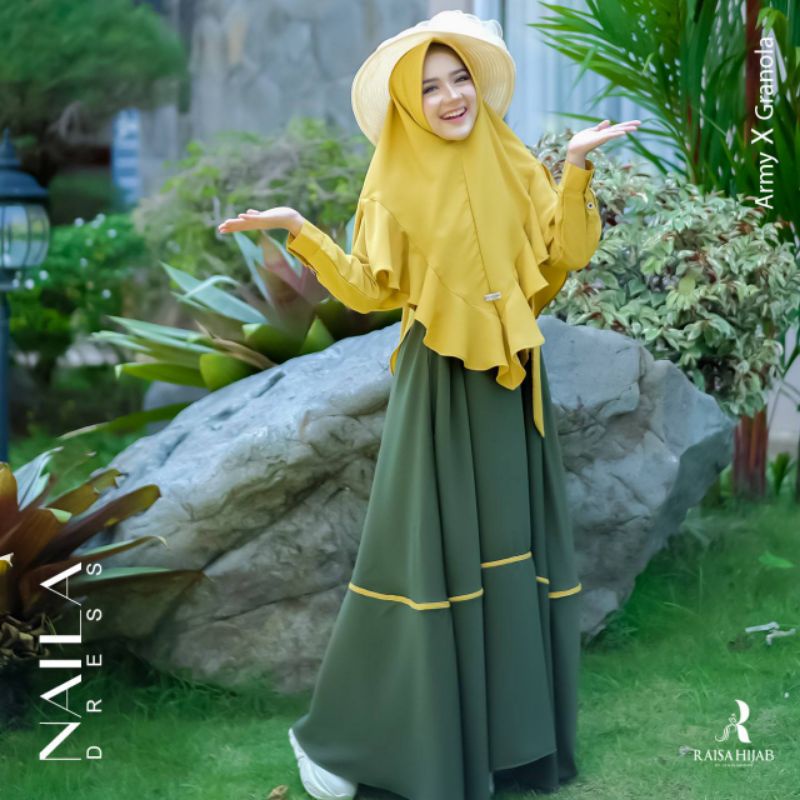 Naila Dress Original By Raisa Hijab / Naila Set Khimar By Raisa Hijab / Gamis Original Raisa Hijab