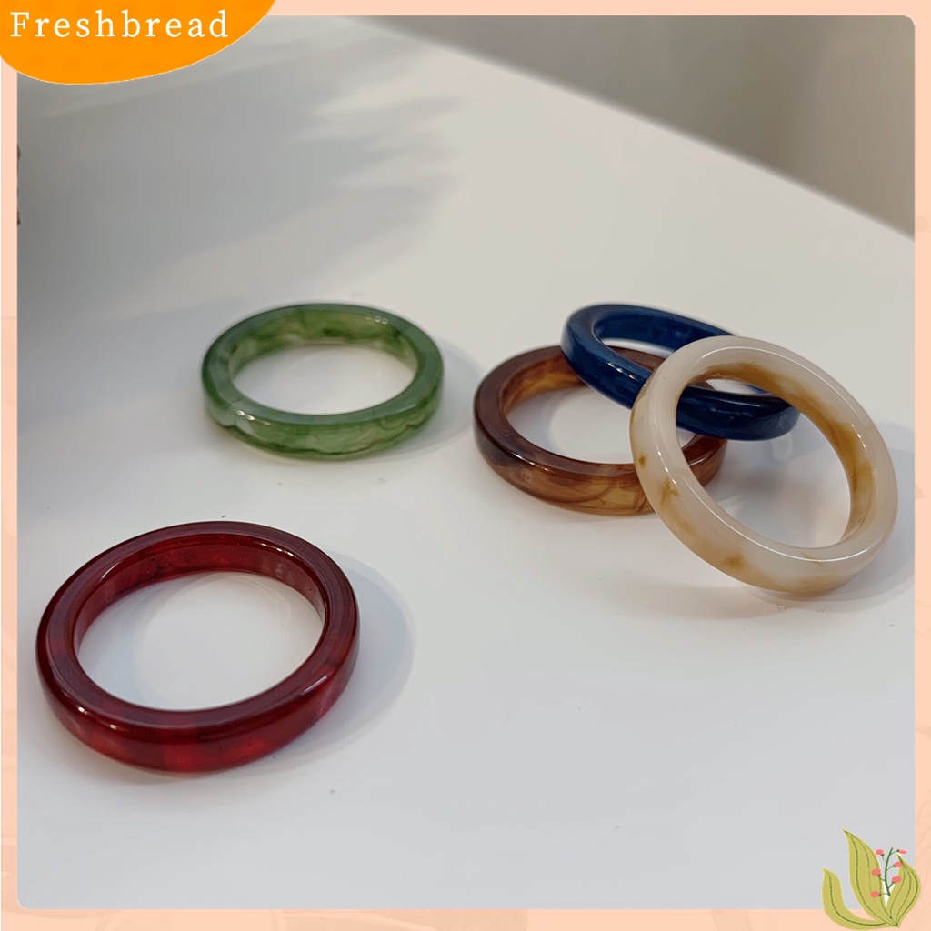 Terlaris 2Pcs Finger Rings Colorful All Match Resin Bendable Retro Ring for Dating