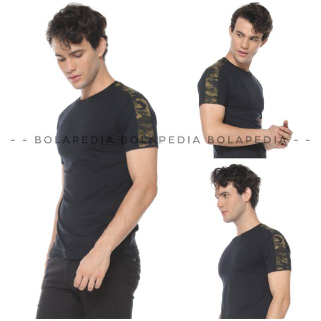 Kaos STRIPE ARMY / Baju distro polos pria shoulder list CASUAL LORENG